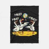 Funny Bird Playing Volleyball Mine Game Day Beach  Fleece Deken (Voorkant)