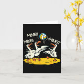 Funny Bird Playing Volleyball Mine Game Day Beach  Kaart (Gele Bloem)