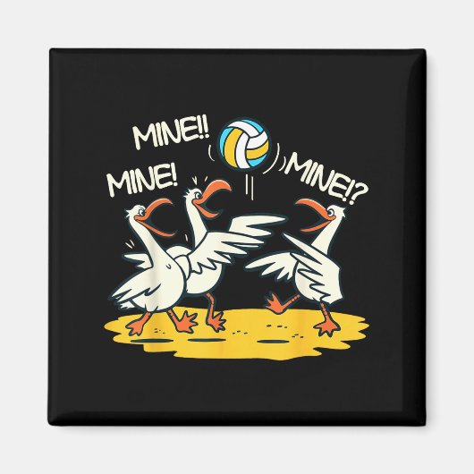 Funny Bird Playing Volleyball Mine Game Day Beach Magneet (Voorkant)
