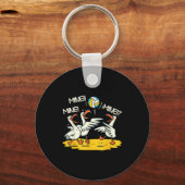 Funny Bird Playing Volleyball Mine Game Day Beach Sleutelhanger (Voorkant)