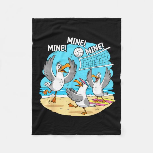 Funny Bird Playing Volleyball Mine Game Day Vibes  Fleece Deken (Voorkant)