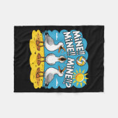 Funny Bird Playing Volleyball Mine Game Day Vibes  Fleece Deken (Voorkant (Horizontaal))
