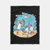 Funny Bird Playing Volleyball Mine Game Day Vibes  Fleece Deken (Voorkant)