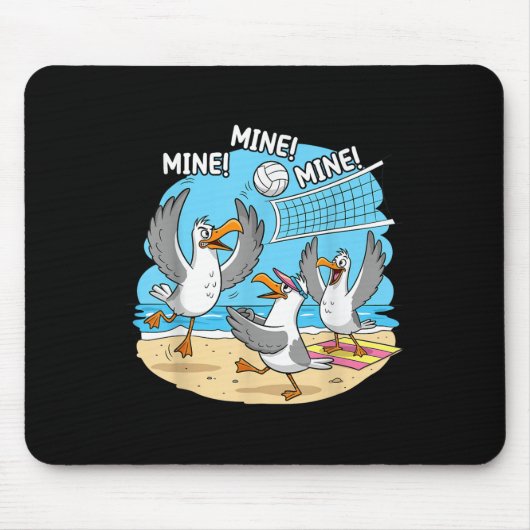 Funny Bird Playing Volleyball Mine Game Day Vibes  Muismat (Voorkant)