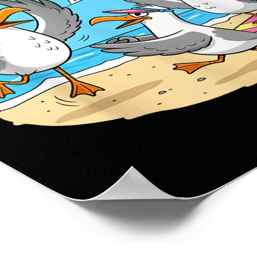 Funny Bird Playing Volleyball Mine Game Day Vibes Poster (Hoek)