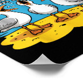 Funny Bird Playing Volleyball Mine Game Day Vibes Poster (Hoek)