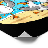 Funny Bird Playing Volleyball Mine Game Day Vibes  Poster (Hoek)