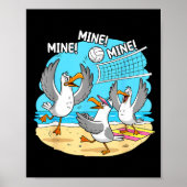 Funny Bird Playing Volleyball Mine Game Day Vibes  Poster (Voorkant)