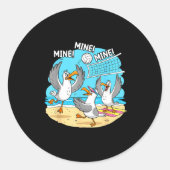 Funny Bird Playing Volleyball Mine Game Day Vibes Ronde Sticker (Voorkant)