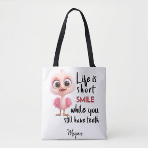 Funny Bird Quote Humor Gepersonaliseerd Motivatie Tote Bag