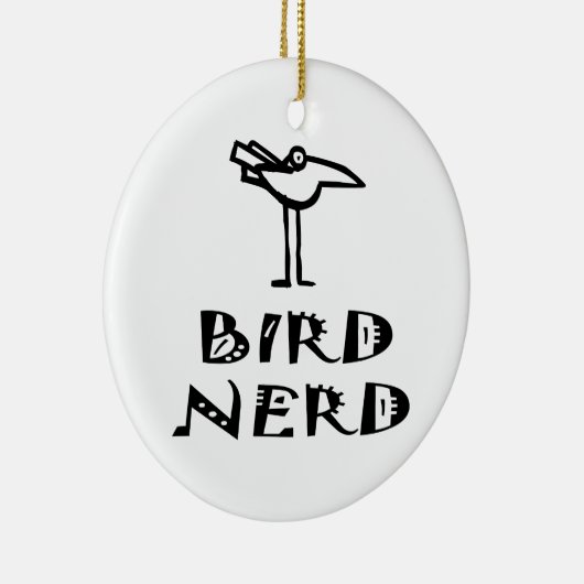 Funny Bird Watcher Keramisch Ornament (Rechts)