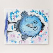 Funny Bird - Waterverf - Cute Legpuzzel (Horizontaal)