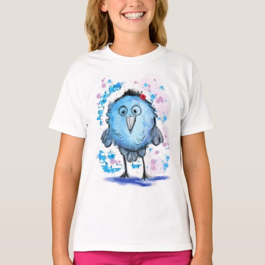 Funny Bird - Waterverf - Sweet T-shirt (Voorkant)