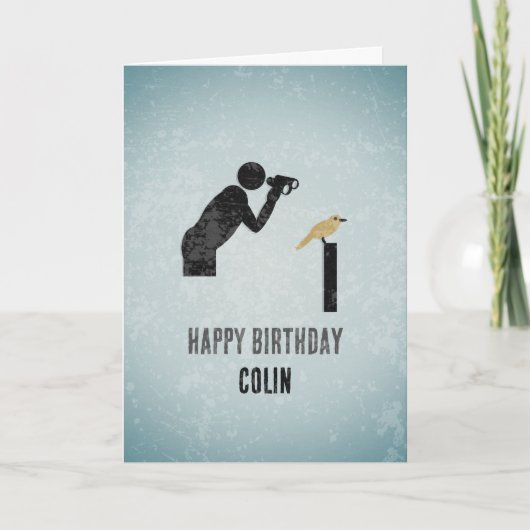 Funny Birder Theme - Bird Watcher Male Birthday Kaart (Voorkant)
