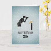 Funny Birder Theme - Bird Watcher Male Birthday Kaart (Gele Bloem)