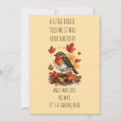 Funny Birdie Birthday Card – Talking Bird Joke (Voorkant)
