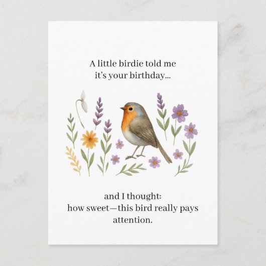 Funny Birdie Birthday Quote | Sarcastic Gossip Feestdagenkaart (Voorkant)