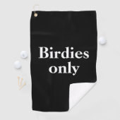Funny Birdies only Black White Golf Towel Golfhanddoek (Insitu)