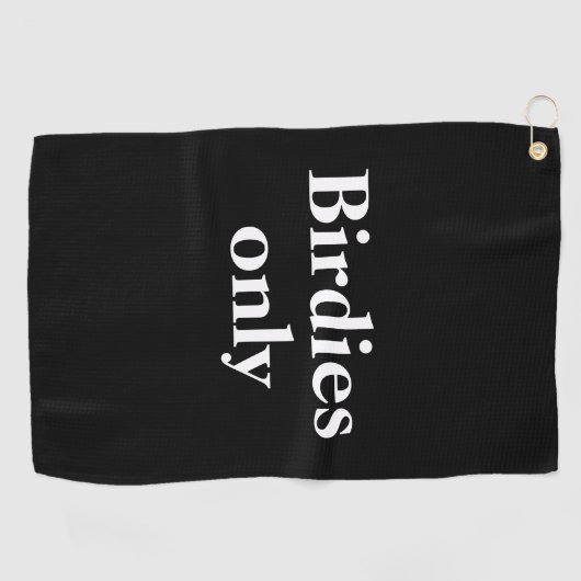 Funny Birdies only Black White Golf Towel Golfhanddoek (Horizontaal)