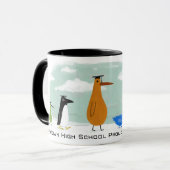 Funny Birds Afstuderen Processors met aangepaste t Mok (Voorkant links)
