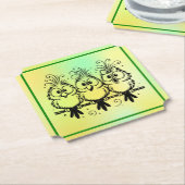 Funny Birds Cartoon-56456 Kartonnen Onderzetters (Gekanteld)