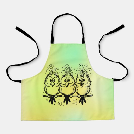 Funny Birds Cartoon-56456 Schort (Voorkant)