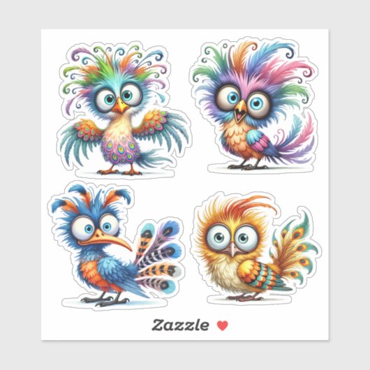 Funny Birds Sticker Sheet (Vel)