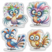 Funny Birds Sticker Sheet (Voorkant)