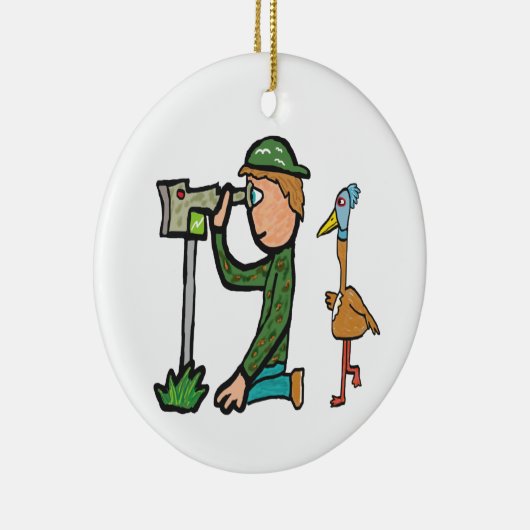 Funny Birdwatch Keramisch Ornament (Rechts)