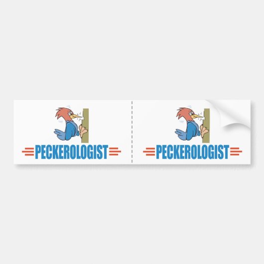 Funny Birdwatch Woodpecker Bumpersticker (Voorkant)
