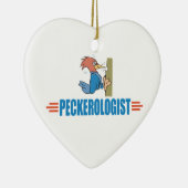 Funny Birdwatch Woodpecker Keramisch Ornament (Rechts)