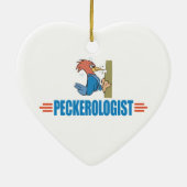 Funny Birdwatch Woodpecker Keramisch Ornament (Achterkant)