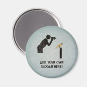 Funny Birdwatcher - jouw tekst - geverfde metalen  Magneet (Voorkant / Achterkant)