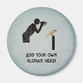 Funny Birdwatcher - jouw tekst - geverfde metalen  Magneet (Voorkant)