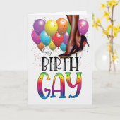 Funny Birth GAY African American Rainbow Birthday Kaart (Gele Bloem)