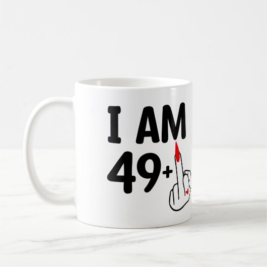 Funny Birthday 50 jaar oud Ik ben 49 plus Koffiemok (Links)