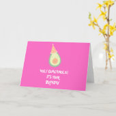 Funny Birthday Avocado Birthday Card Kaart (Gele Bloem)