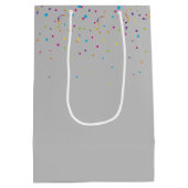 Funny Birthday-ballongezicht op grijs Medium Cadeauzakje (Achterkant)