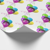 Funny Birthday Balloon Face Cadeaupapier (Hoek)