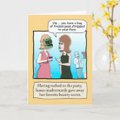 Funny Birthday: bevroren erwten Beauty Secret Kaart (Gele Bloem)