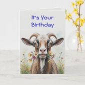 Funny Birthday, bloemen van Old Goat Humor Kaart (Gele Bloem)