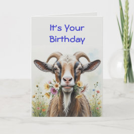 Funny Birthday, bloemen van Old Goat Humor Kaart