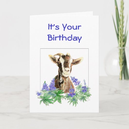 Funny Birthday, bloemen van Old Goat Humor Kaart (Voorkant)