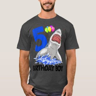 Funny Birthday Boy 5 Shark TeeWomen Celebration Gi T-shirt