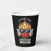 Funny Birthday Boy with Basketball Theme Papieren Bekers (Voorkant)