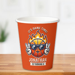 Funny Birthday Boy with Basketball Theme Papieren Bekers