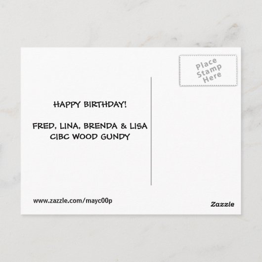 Funny Birthday Briefkaart! Briefkaart (Achterkant)