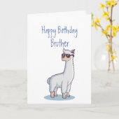 Funny Birthday Brother Age Llama Animal Kaart (Gele Bloem)