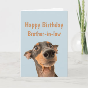 Funny Birthday Brother-in-law Shocked Dog Animal Kaart