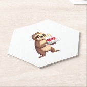 Funny Birthday Cake with Sloth Costume for Boys an Kartonnen Onderzetters (Schuin)